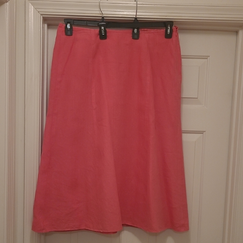Talbots Pink Midi A-Line Skirt Casual Resort